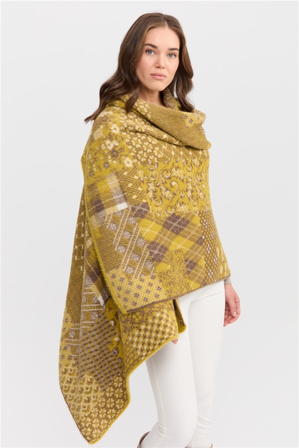 Женский палантин с лоскутным рисунком 22 