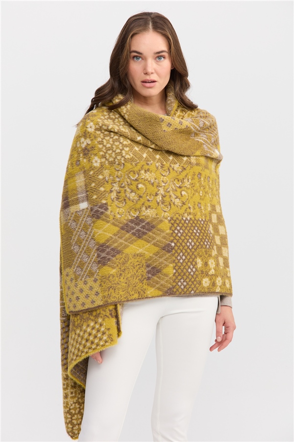 Женский палантин с лоскутным рисунком 22 