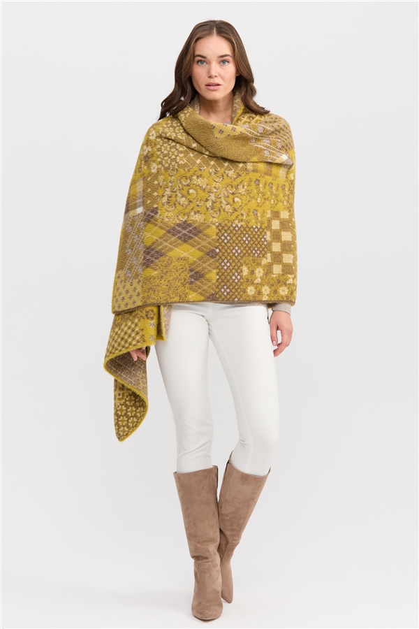 Женский палантин с лоскутным рисунком 22 