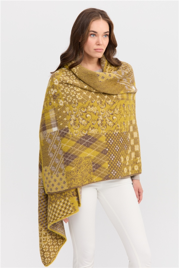 Женский палантин с лоскутным рисунком 22 