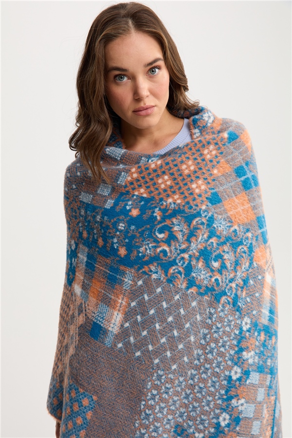 Женский палантин с лоскутным рисунком 23 