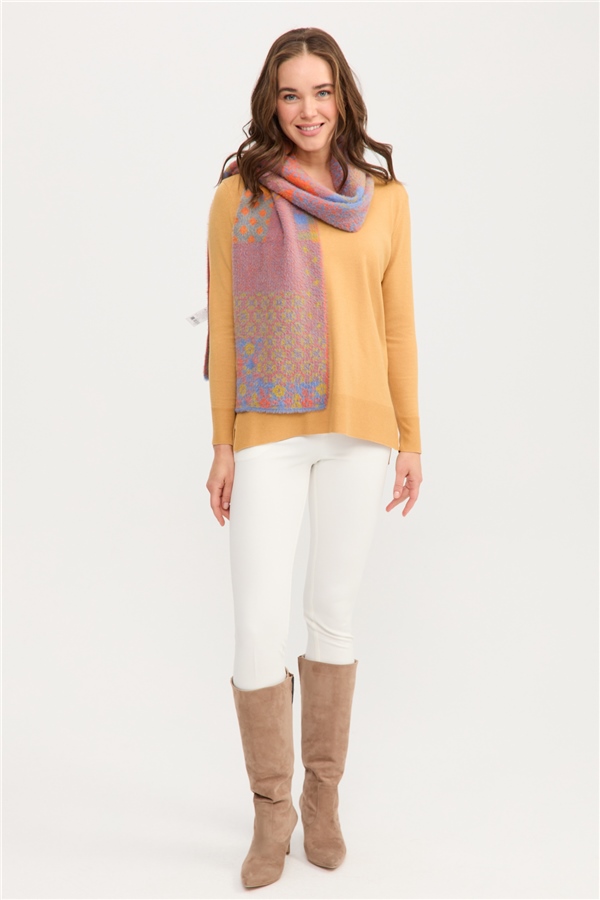 Женский шарф с лоскутным рисунком 10