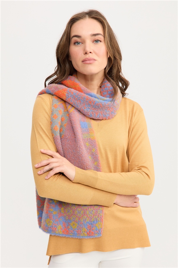Женский шарф с лоскутным рисунком 10
