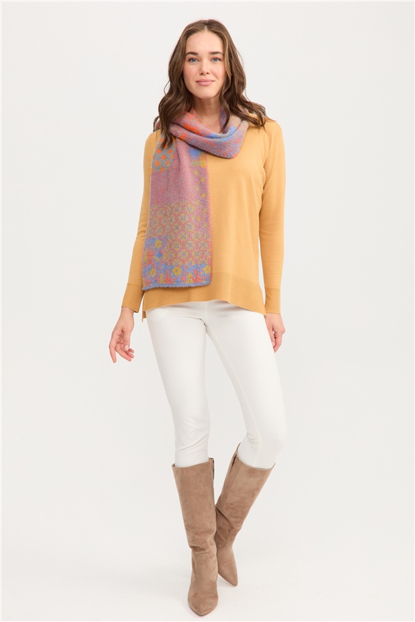 Женский шарф с лоскутным рисунком 10