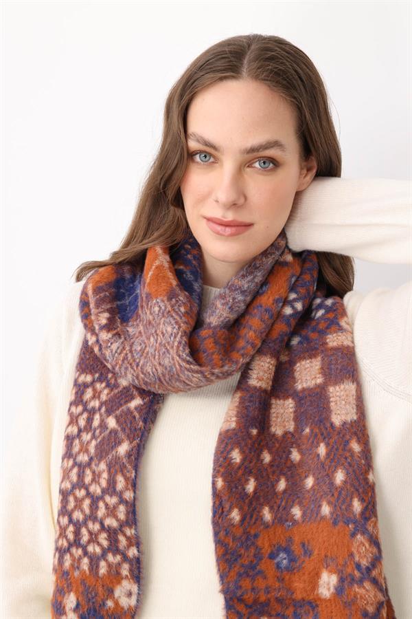 Kadın Kırk Yama Desenli Kaşkol 2