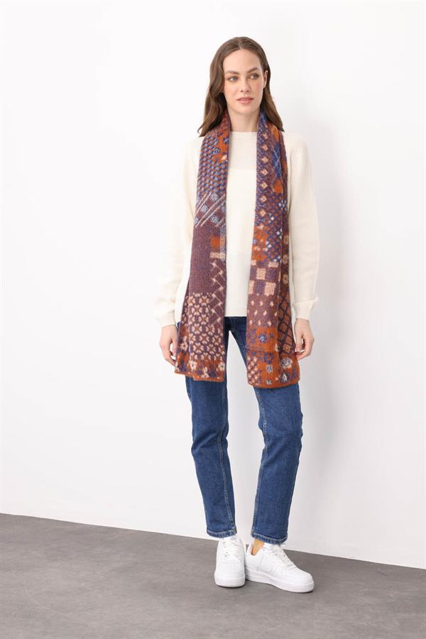 Kadın Kırk Yama Desenli Kaşkol 2