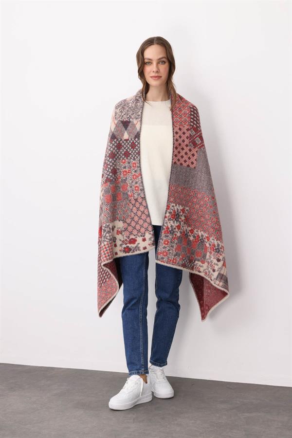 Kadın Kırk Yama Desenli Büyük Şal 3