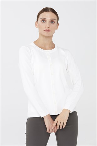 Женский базовый кардиган из лайкры кремовый цвет