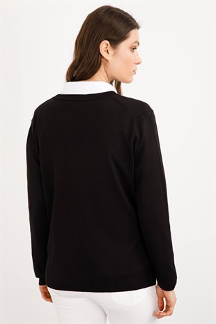 Женский базовый кардиган из лайкры с V-образным вырезом, черный