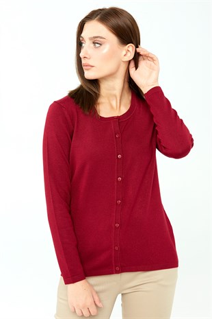 Женский базовый кардиган из лайкры Вишня