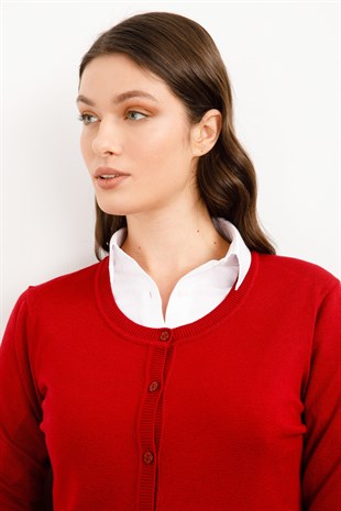 Женский базовый кардиган из лайкры темно-красный цвет