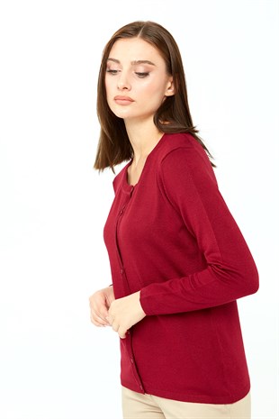 Женский базовый кардиган из лайкры Вишня