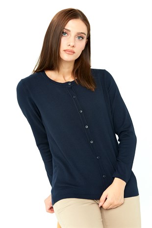 Женский базовый кардиган из лайкры Темно-синий
