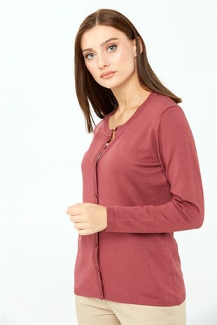 Женский базовый кардиган из лайкры Цвет сушеной розы