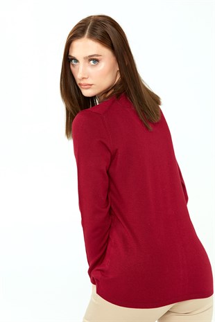 Женский базовый кардиган из лайкры Вишня