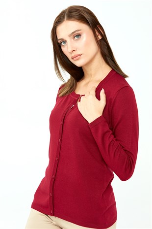 Женский базовый кардиган из лайкры Вишня