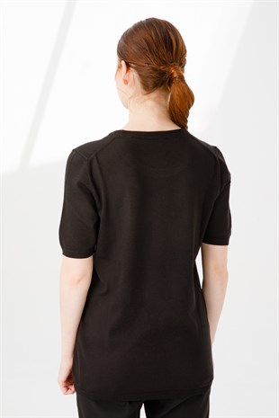 Женская блузка из лайкры черная