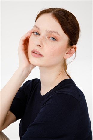 Женская блузка из лайкры ТЕМНО-СИНИЙ