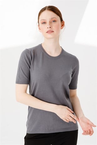 Женская блузка из лайкры серая