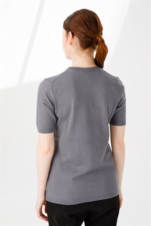 Женская блузка из лайкры серая