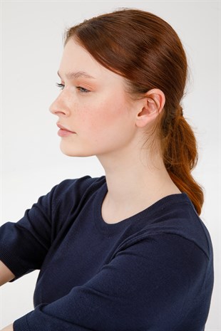 Женская блузка из лайкры ТЕМНО-СИНИЙ