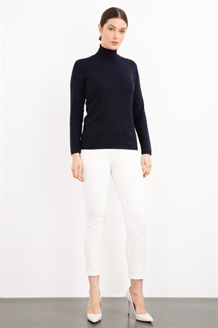 Женская базовая блузка из лайкры. Темно-синий