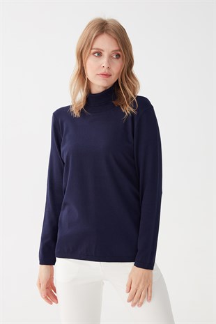 Женская базовая блузка из лайкры. Светло-синий