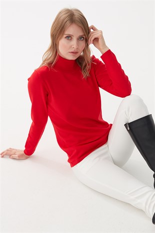 Женская базовая блузка из лайкры. коралловый