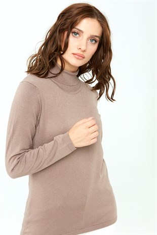 Женская базовая блузка из лайкры. норка