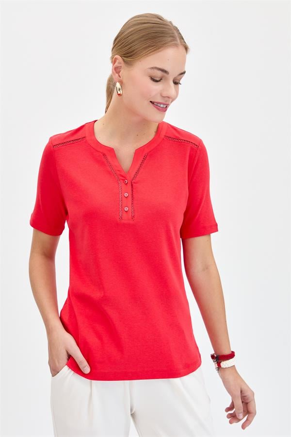 Женская хлопковая футболка с вышивкой на плечах и воротнике, зеленая