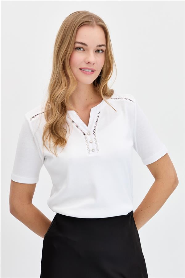 Женская хлопковая футболка с вышивкой на плечах и воротнике, зеленая