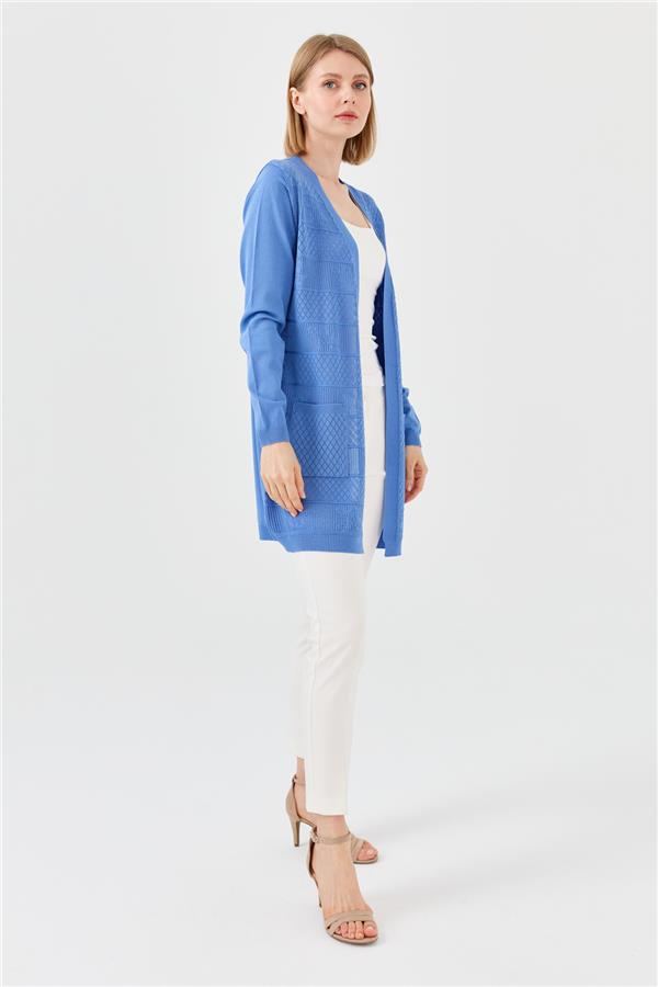 Womens Long Summer Cardigan Blue