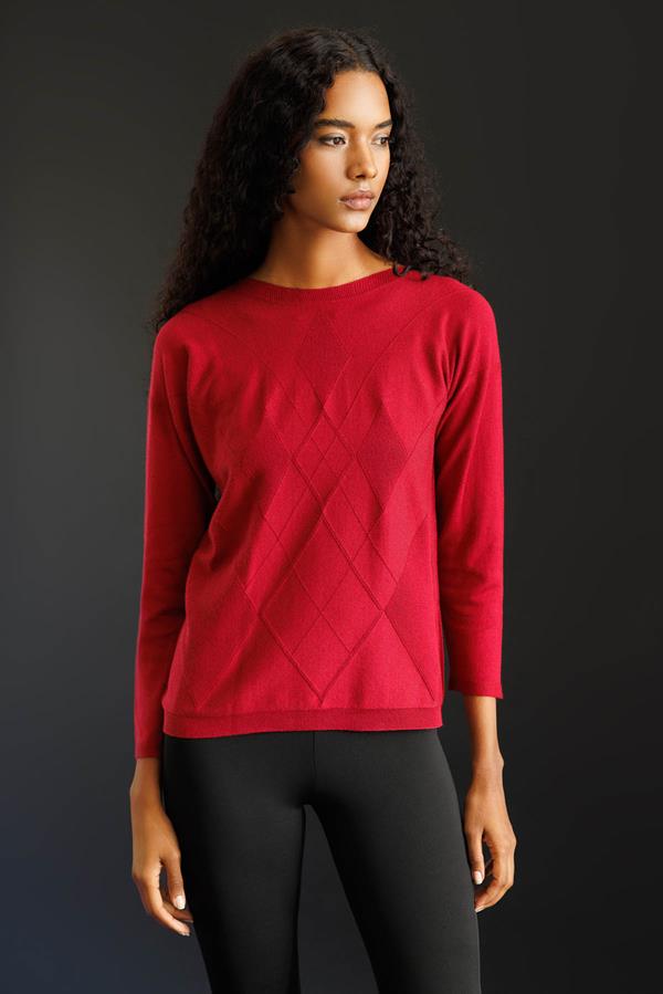 Kadın Önü Baklavalı Yan Örgü Kazak V.Çürüğü