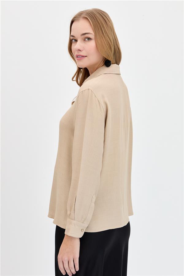 Женская брошь спереди, рубашка из норки