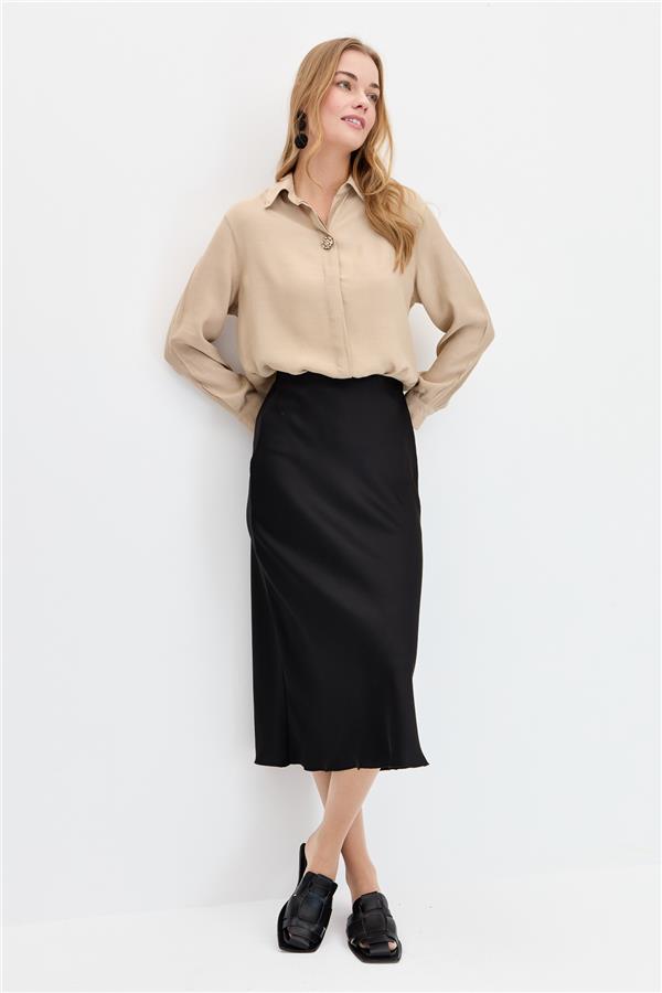 Женская брошь спереди, рубашка из норки