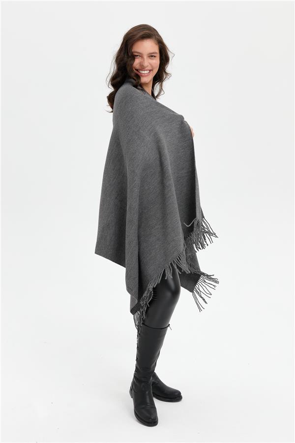 Kadın Ortası Çiçek İşlemeli Şal G.Melanj