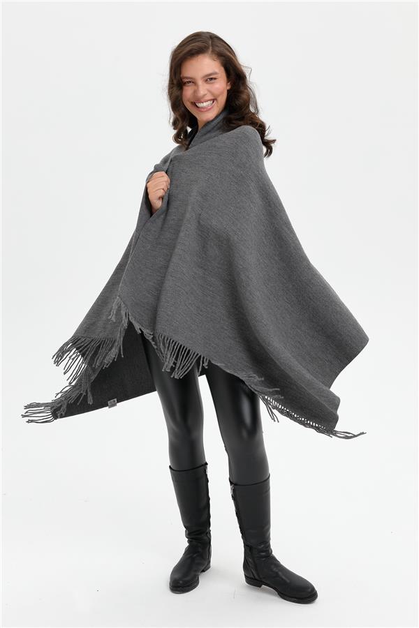 Kadın Ortası Çiçek İşlemeli Şal G.Melanj