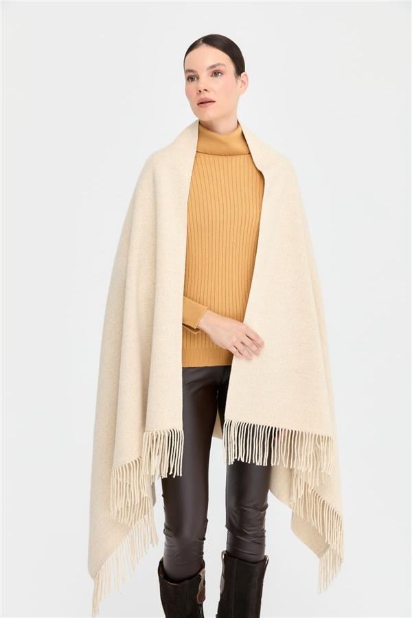 Kadın Ortası Çiçek İşlemeli Şal T.Melanj