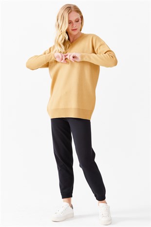 WomenS Trousers With An Elastic Band At The Bottom, Navy Blue