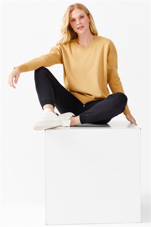 WomenS Trousers With An Elastic Band At The Bottom, Navy Blue