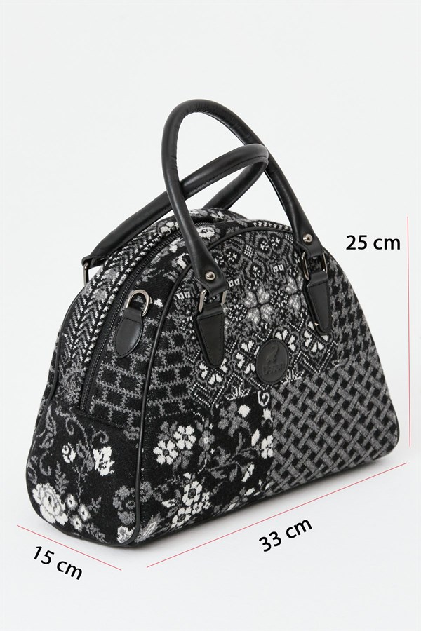 Женская лоскутная сумка черная