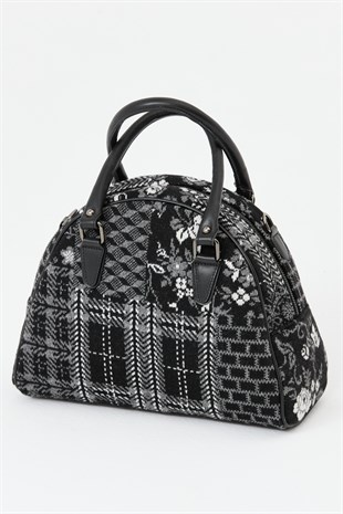 Женская лоскутная сумка черная