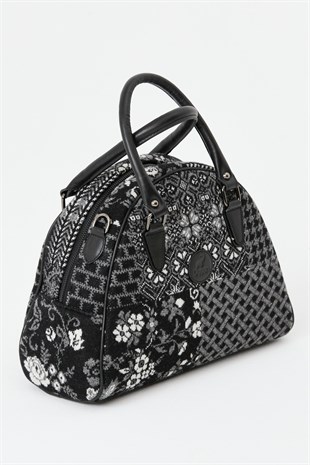 Женская лоскутная сумка черная