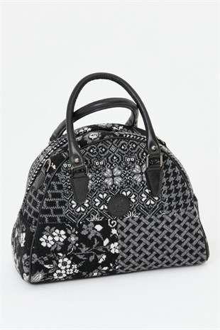 Женская лоскутная сумка черная