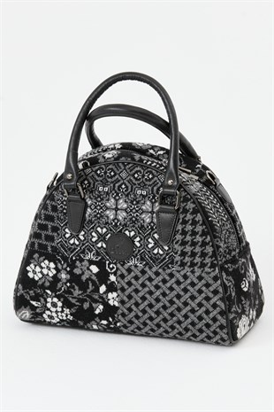 Женская лоскутная сумка черная