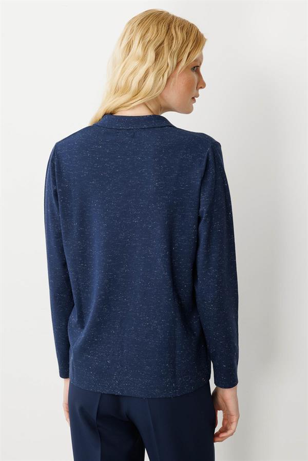 Kadın Polo Yaka Angelina Basic Kazak Lacivert