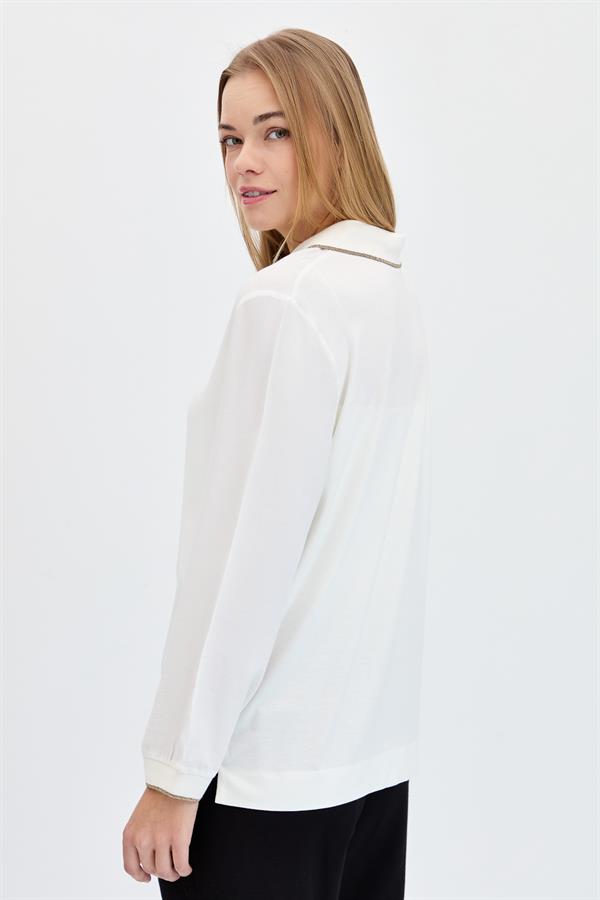 Женская рубашка поло с длинным рукавом