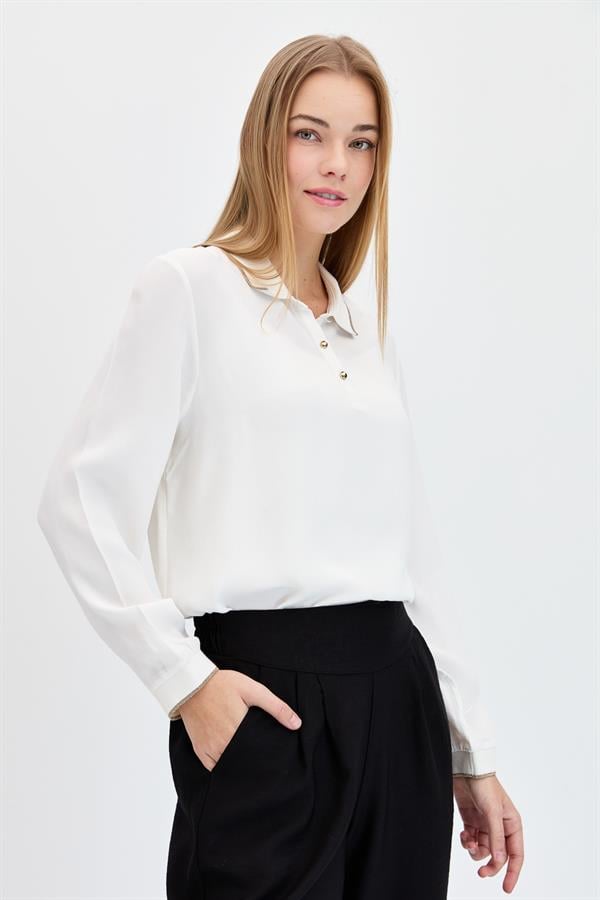 Женская рубашка поло с длинным рукавом