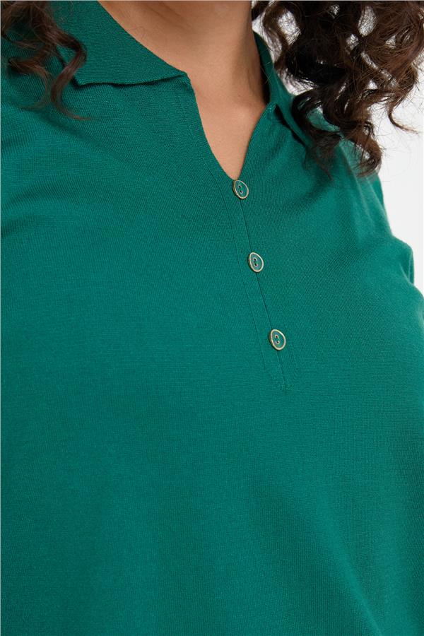 Kadın Polo Yaka Yanı Yırtmaçlı Kazak Ö.Başı