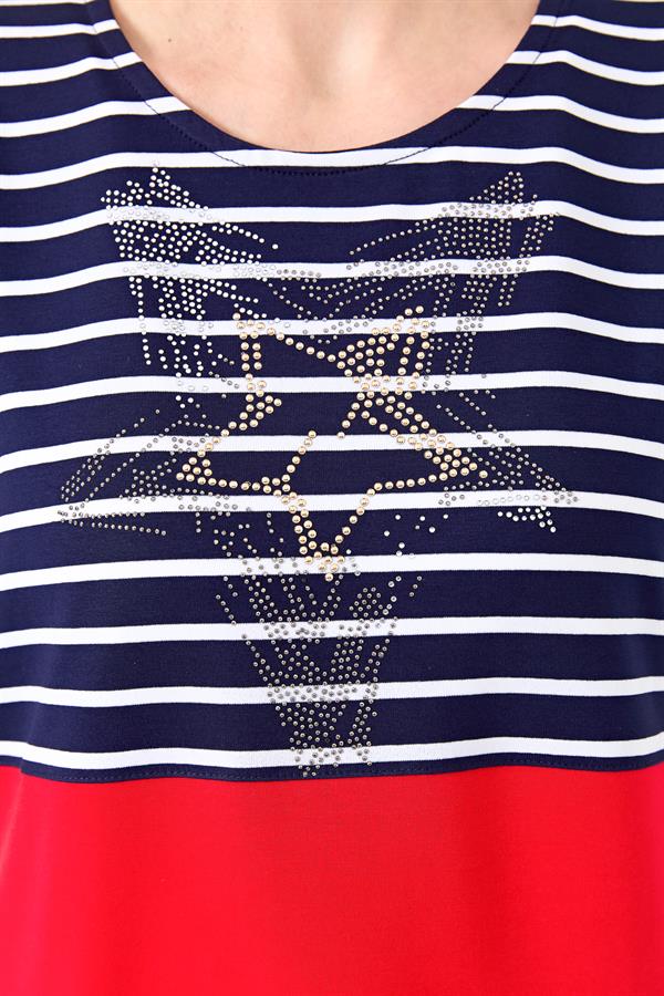 Womens Striped T-Shirt Navy Blue